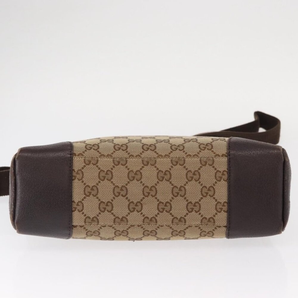 Authentic GUCCI GG Canvas Shoulder Bag Beige Silver 114273 - Picture 13 of 16